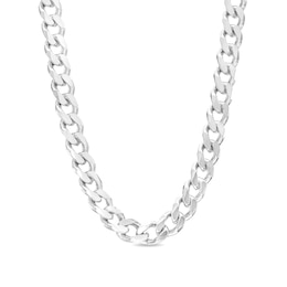 6.0mm Curb Chain Necklace in Solid 10K White Gold - 22"