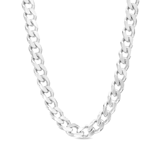 6.0mm Curb Chain Necklace in Solid 10K White Gold - 22"