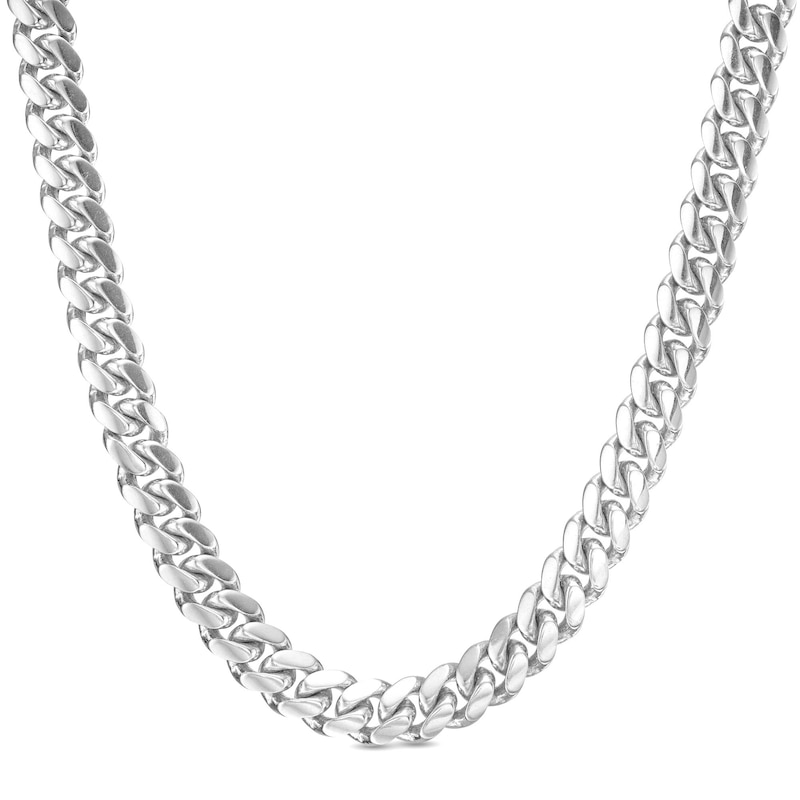 Main Image 1 of 5.9mm Miami Curb Chain Necklace in Solid 10K White Gold - 24"