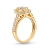 Thumbnail Image 3 of 1 CT. T.W. Pear-Shaped Multi-Diamond Frame Double Row Engagement Ring in 14K Gold
