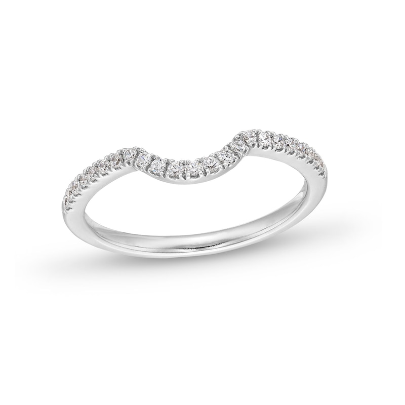Main Image 1 of 1/6 CT. T.W. Diamond Contour Anniversary Band in 14K White Gold