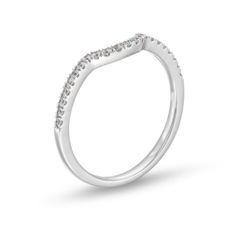 Main Image 3 of 1/6 CT. T.W. Diamond Contour Anniversary Band in 14K White Gold