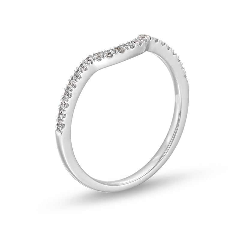 1/6 CT. T.W. Diamond Contour Anniversary Band in 14K White Gold