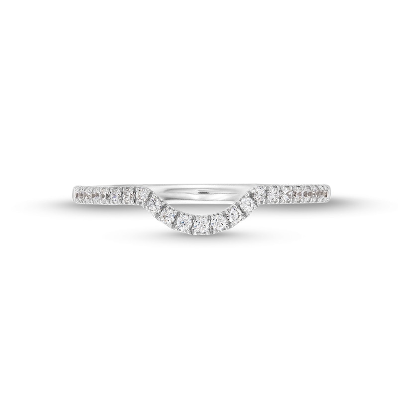 Main Image 4 of 1/6 CT. T.W. Diamond Contour Anniversary Band in 14K White Gold
