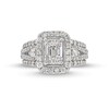 Thumbnail Image 4 of 1-1/2 CT. T.W. Emerald-Shaped Multi-Diamond Frame Multi-Row Split Shank Engagement Ring in 14K White Gold