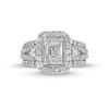 Thumbnail Image 3 of 1-1/2 CT. T.W. Emerald-Shaped Multi-Diamond Frame Multi-Row Split Shank Engagement Ring in 14K White Gold