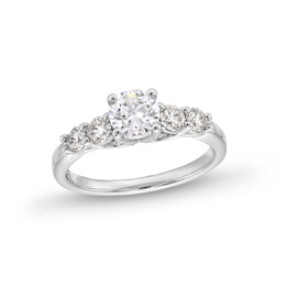 1-1/5 CT. T.W. Diamond Five Stone Engagement Ring in 14K White Gold