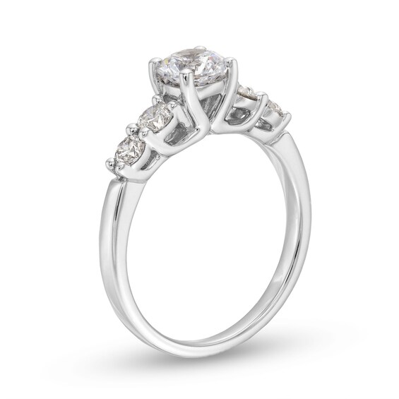 1-1/5 CT. T.w. Diamond Five Stone Engagement Ring in 14K White Gold