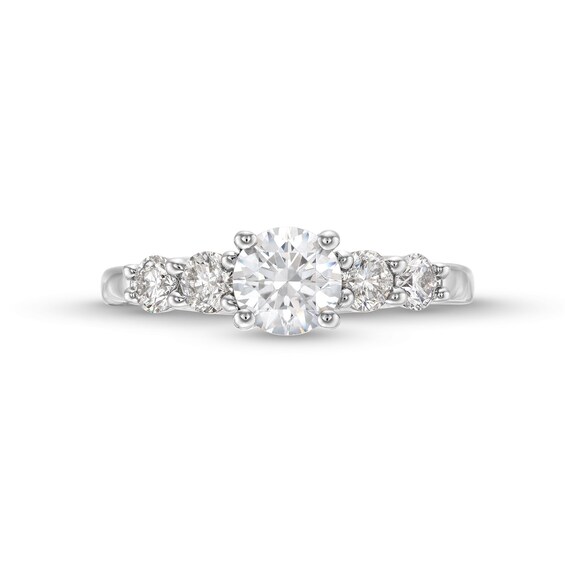 1-1/5 CT. T.w. Diamond Five Stone Engagement Ring in 14K White Gold