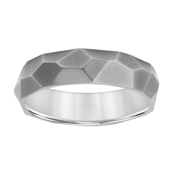 6.0mm Engravable Textured Wedding Band in Titanium