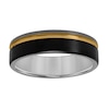 Thumbnail Image 2 of 6.5mm Engravable Wedding Band in Tungsten with Black and Yellow Ion Plate