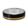 Thumbnail Image 3 of 6.5mm Engravable Wedding Band in Tungsten with Black and Yellow Ion Plate