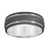 Thumbnail Image 2 of 8.0mm Engravable Grooved Wedding Band in Tungsten with White Rhodium Plate (1 Line)