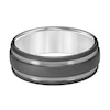 Thumbnail Image 3 of 8.0mm Engravable Grooved Wedding Band in Tungsten with White Rhodium Plate (1 Line)