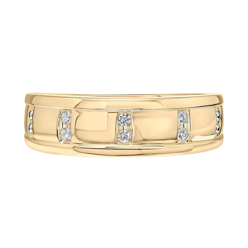 Main Image 3 of 1/10 CT. T.W. Diamond Vertical Channel Band in 10K Gold