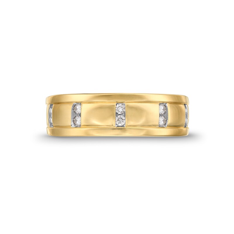 Main Image 4 of 1/10 CT. T.W. Diamond Vertical Channel Band in 10K Gold