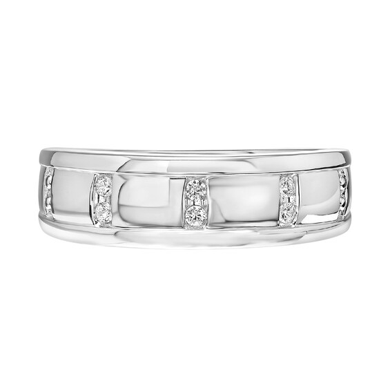 1/10 CT. T.w. Diamond Vertical Channel Band in 10K White Gold