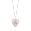 Thumbnail Image 0 of Enchanted Disney Belle 1/5 CT. T.W. Diamond Rose Heart Frame Pendant in Sterling Silver and 10K Rose Gold - 19"