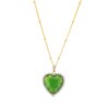 Thumbnail Image 1 of 16.0mm Heart-Shaped Jade and 1/4 CT. T.W. Diamond Frame Necklace in 10K Gold