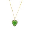 Thumbnail Image 0 of 16.0mm Heart-Shaped Jade and 1/4 CT. T.W. Diamond Frame Necklace in 10K Gold