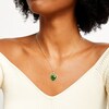 Thumbnail Image 2 of 16.0mm Heart-Shaped Jade and 1/4 CT. T.W. Diamond Frame Necklace in 10K Gold