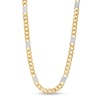 Thumbnail Image 1 of 1-1/8 CT. T.W. Diamond Station Cuban Curb Chain Necklace in 10K Gold - 22"