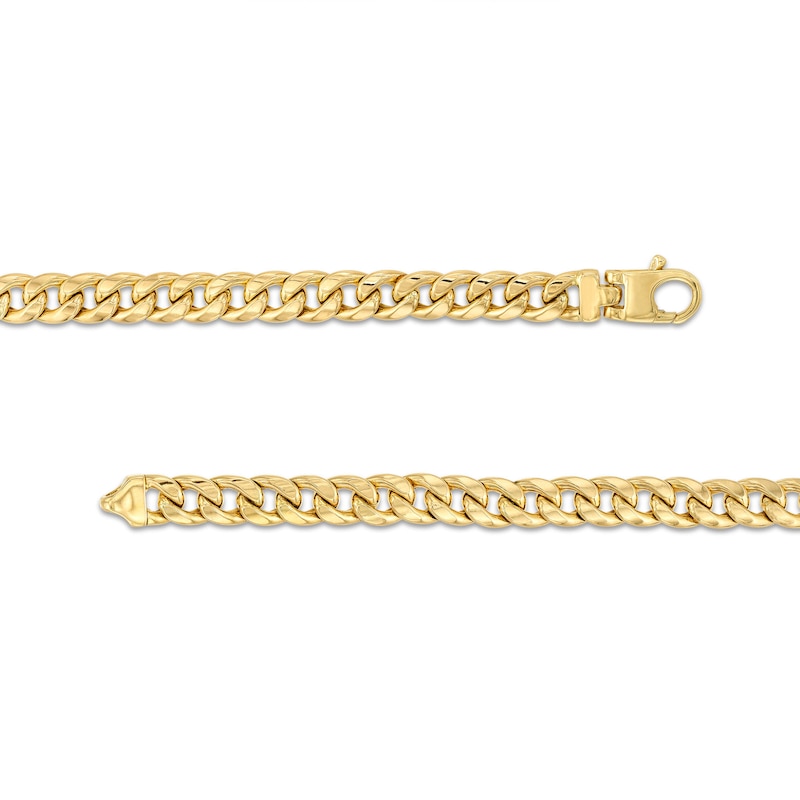 Main Image 3 of 1-1/8 CT. T.W. Diamond Station Cuban Curb Chain Necklace in 10K Gold - 22"