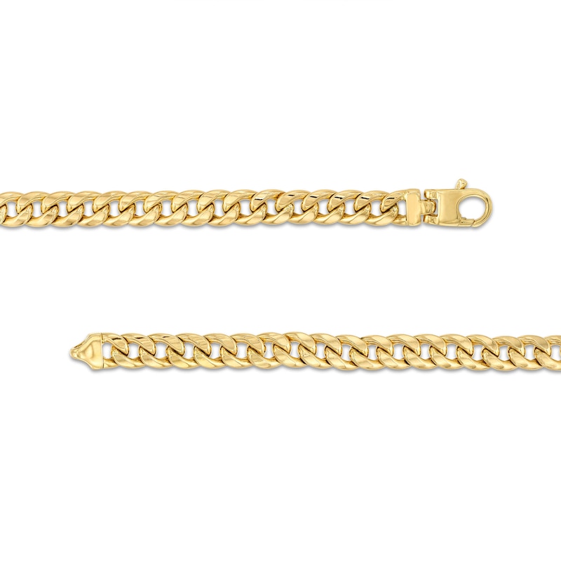 1-1/8 CT. T.W. Diamond Station Cuban Curb Chain Necklace in 10K Gold - 22"