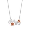 Thumbnail Image 0 of Enchanted Disney Belle 1/15 CT. T.W. Diamond Rose Vine Necklace in Sterling Silver and 10K Rose Gold