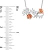 Thumbnail Image 2 of Enchanted Disney Belle 1/15 CT. T.W. Diamond Rose Vine Necklace in Sterling Silver and 10K Rose Gold