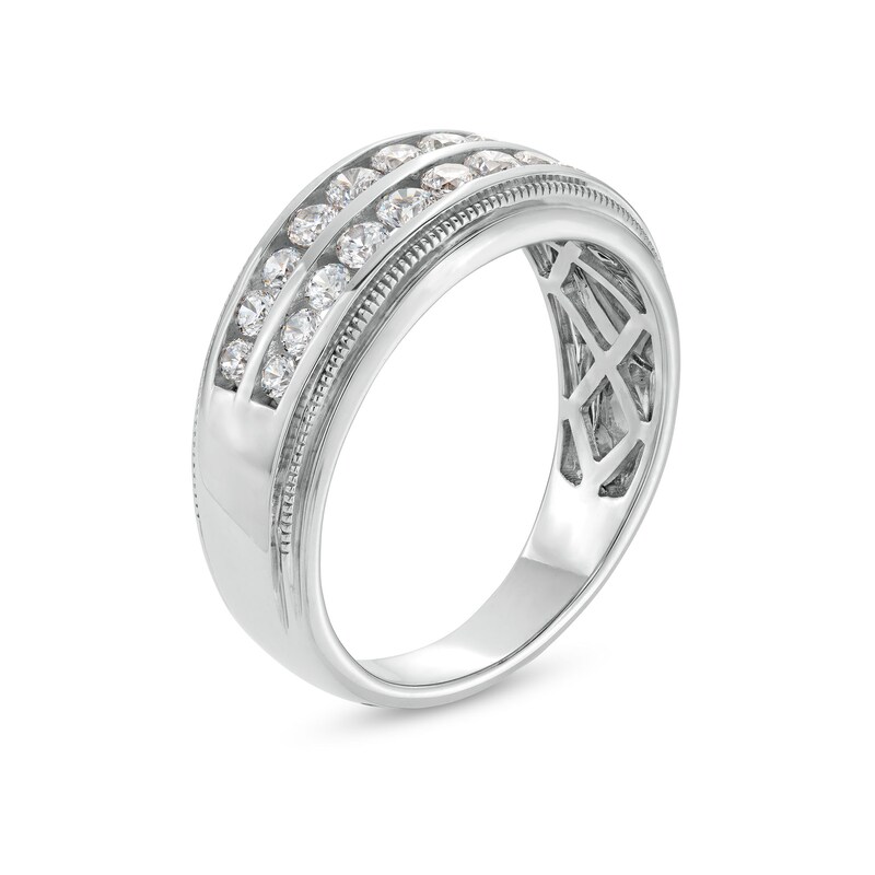 Main Image 3 of 1 CT. T.W. Certified Lab-Grown Diamond Double Row Band in 14K White Gold (F/SI2)