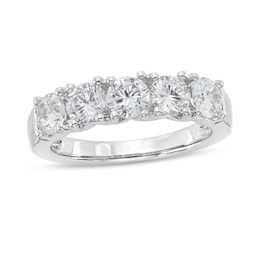 2 CT. T.W. Five Stone Certified Lab-Grown Diamond Anniversary Band in 14K White Gold (F/SI2)