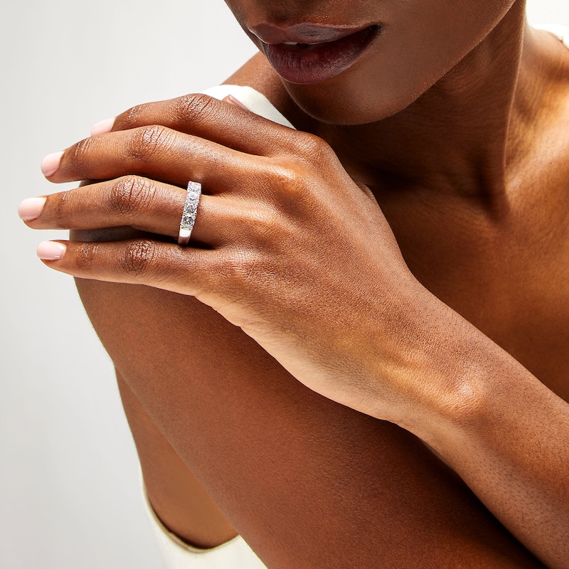 Main Image 2 of 2 CT. T.W. Five Stone Certified Lab-Grown Diamond Anniversary Band in 14K White Gold (F/SI2)