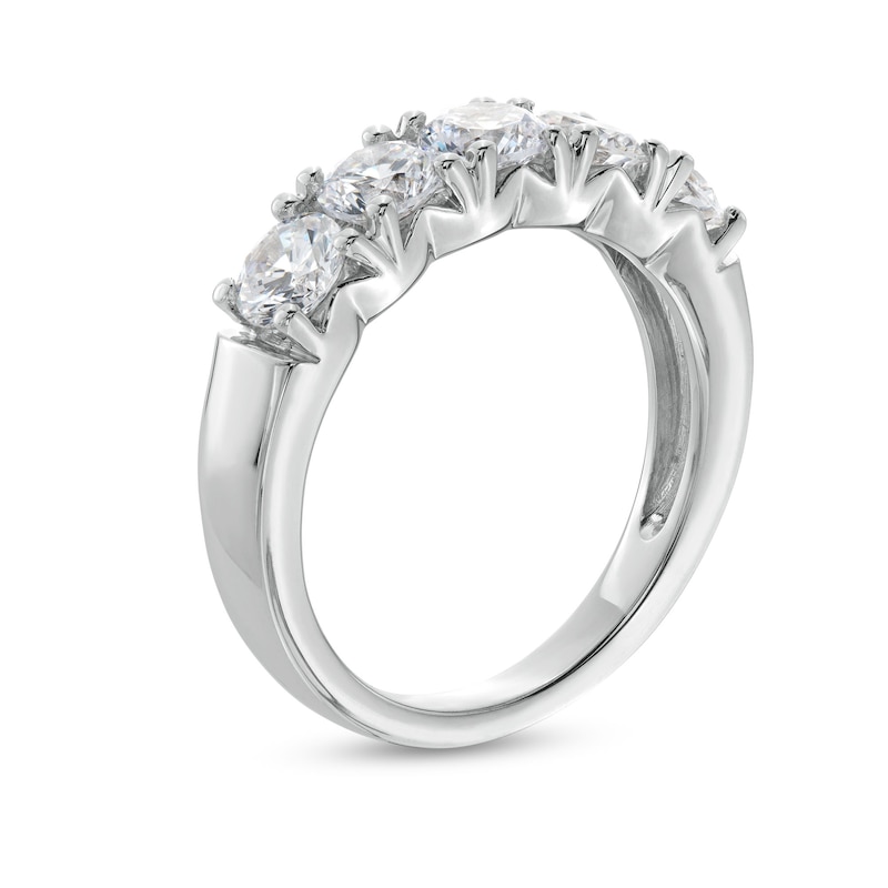 Main Image 3 of 2 CT. T.W. Five Stone Certified Lab-Grown Diamond Anniversary Band in 14K White Gold (F/SI2)