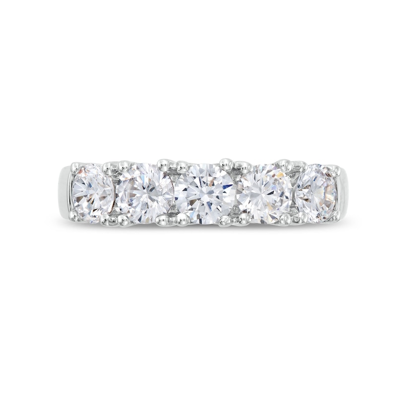 Main Image 4 of 2 CT. T.W. Five Stone Certified Lab-Grown Diamond Anniversary Band in 14K White Gold (F/SI2)