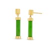 Thumbnail Image 1 of Jade Cylinder Bar Drop Earrings in 10K Gold