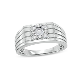 1/2 T.W. Certified Lab-Grown Diamond Composite Angled Band 14K White Gold (F/SI2)