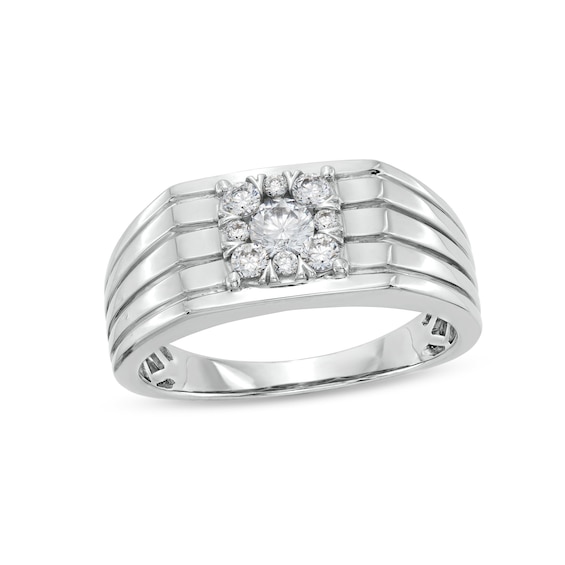 1/2 T.w. Certified Lab-Grown Diamond Composite Angled Band 14K White Gold (F/Si2)