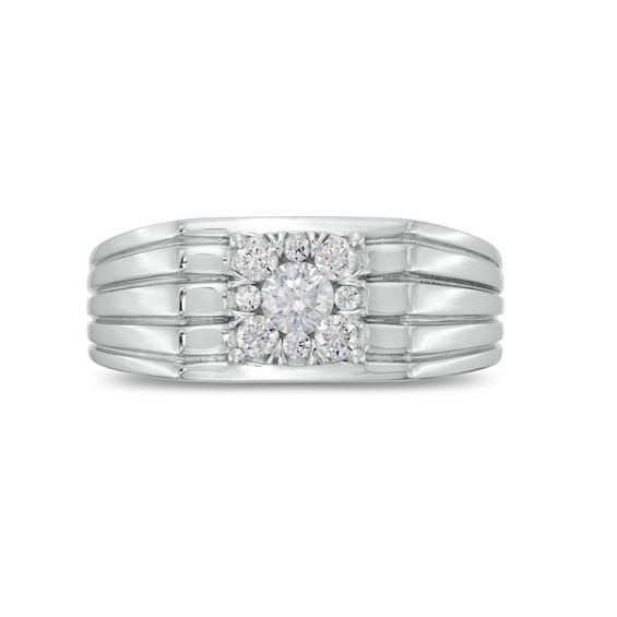 1/2 T.w. Certified Lab-Grown Diamond Composite Angled Band 14K White Gold (F/Si2)