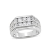 Thumbnail Image 1 of Men's 2 CT. T.W. Certified Lab-Created Diamond Double Row Angled Band in 14K White Gold (F/SI2)