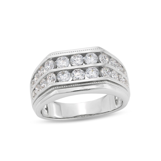 2 CT. T.w. Certified Lab-Grown Diamond Double Row Angled Band in 14K White Gold (F/Si2)