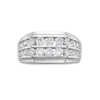 Thumbnail Image 4 of Men's 2 CT. T.W. Certified Lab-Created Diamond Double Row Angled Band in 14K White Gold (F/SI2)
