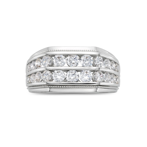 2 CT. T.w. Certified Lab-Grown Diamond Double Row Angled Band in 14K White Gold (F/Si2)