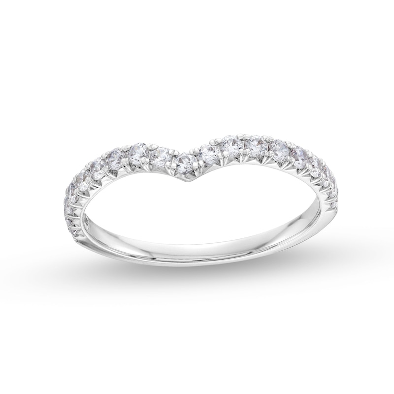 Main Image 1 of 3/8 CT. T.W. Certified Lab-Grown Diamond Contour Anniversary Band in 14K White Gold (F/VS2)