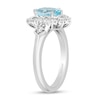 Thumbnail Image 1 of Enchanted Disney Elsa Oval Sky Blue Topaz and 1/5 CT. T.W. Diamond Frame Ring in Sterling Silver