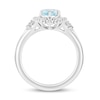 Thumbnail Image 2 of Enchanted Disney Elsa Oval Sky Blue Topaz and 1/5 CT. T.W. Diamond Frame Ring in Sterling Silver