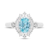 Thumbnail Image 4 of Enchanted Disney Elsa Oval Sky Blue Topaz and 1/5 CT. T.W. Diamond Frame Ring in Sterling Silver