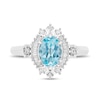 Thumbnail Image 3 of Enchanted Disney Elsa Oval Sky Blue Topaz and 1/5 CT. T.W. Diamond Frame Ring in Sterling Silver