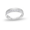 Thumbnail Image 1 of 1 CT. T.W. Princess-Cut Diamond Brushed Channel-Set Band in 10K White Gold