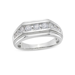 1 CT. T.W. Certified Lab-Grown Diamond Angled Band in 14K White Gold (F/SI2)
